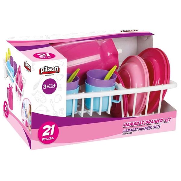 Pilsan Oyuncak Bulaşık Sepeti 21 Parça PLS-06-033