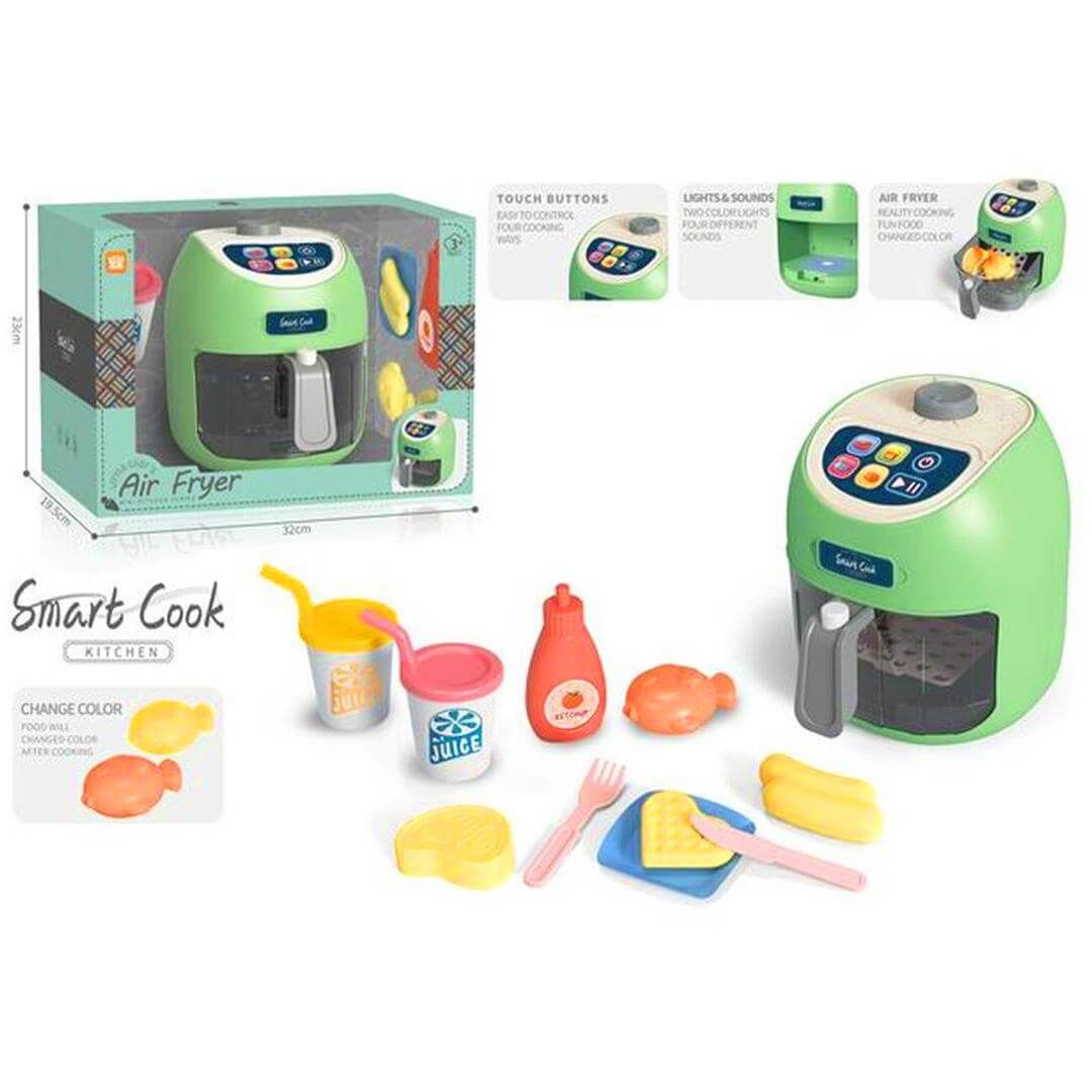 Air Fryer Gıdaları Renk Değiştiren Oyuncak Dokunmatik Fritöz Seti LD-6614A