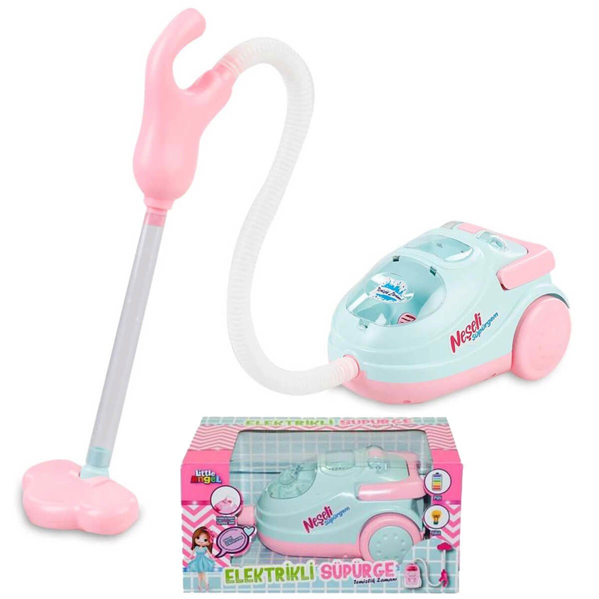 Sesli ve Işıklı 18 cm Oyuncak Elektrikli Süpürge OYD-02601