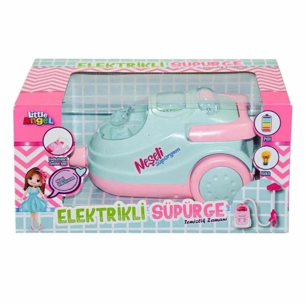 Sesli ve Işıklı 18 cm Oyuncak Elektrikli Süpürge OYD-02601