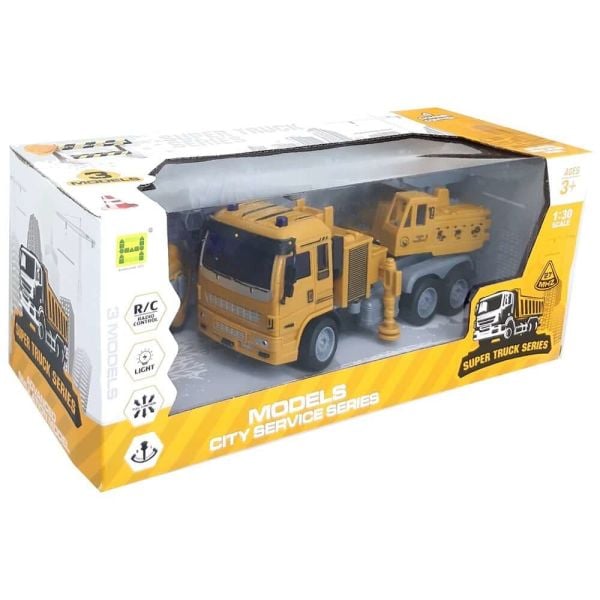 Sarı Işıklı Şarjlı Uzaktan Kumandalı Oyuncak Vinç Kamyonu 20 Cm CN322B