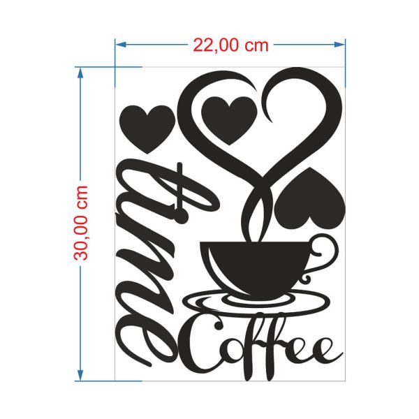 MDF Tablo Dekoratif Coffee Time 2 MDF-49 30x22 cm - 3mm