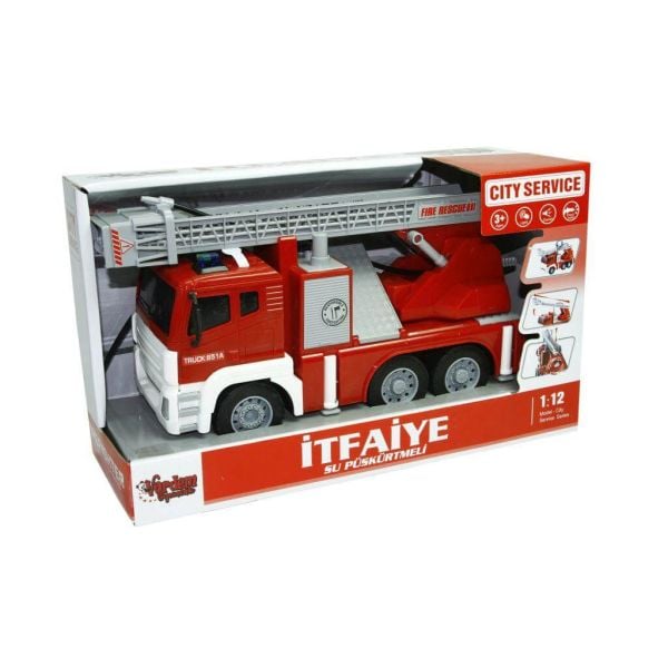 Sürtmeli Sesli Işıklı Hareketli Merdivenli Oyuncak İtfaiye Kamyonu WY851A