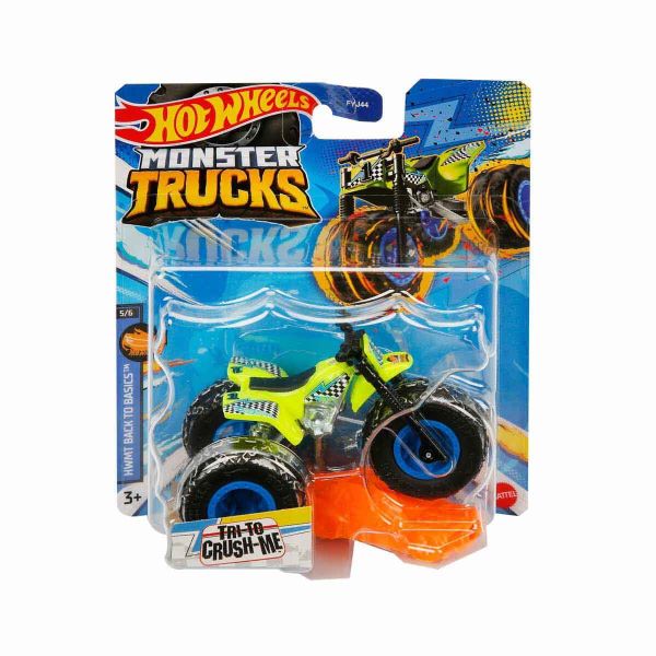 Hot Wheels Monster Trucks Araba FYJ44 - 1:64 Ölçekli Seri Tri-To Crush-Me Yeşil