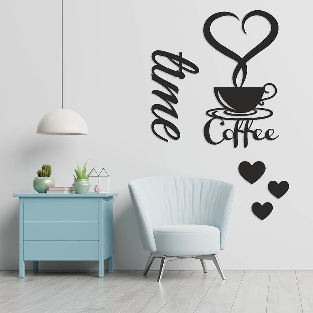 MDF Tablo Dekoratif Coffee Time 2 MDF-49 82x60 cm - 3mm