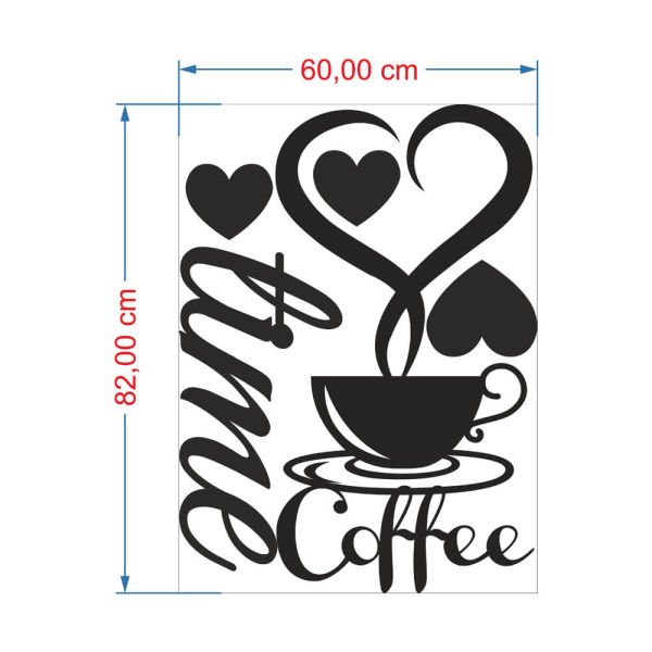 MDF Tablo Dekoratif Coffee Time 2 MDF-49 82x60 cm - 3mm