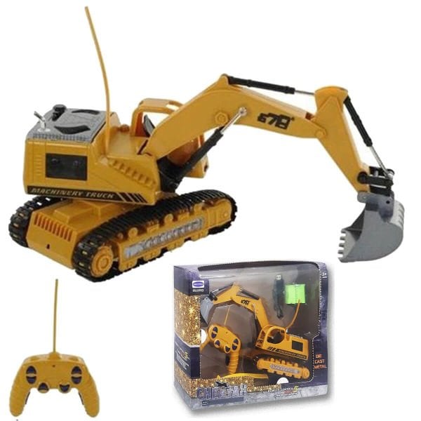 Uzaktan Kumandalı Sesli Işıklı Oyuncak İş Makinesi Paletli Metal Kepçe 8070E