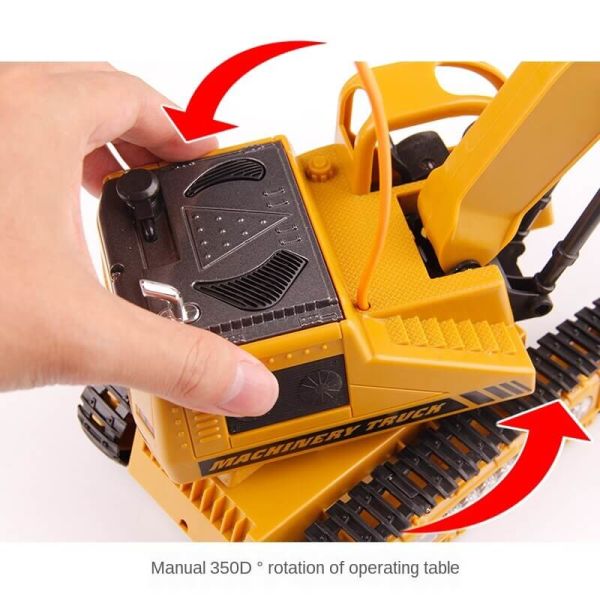 Uzaktan Kumandalı Sesli Işıklı Oyuncak İş Makinesi Paletli Metal Kepçe 8070E