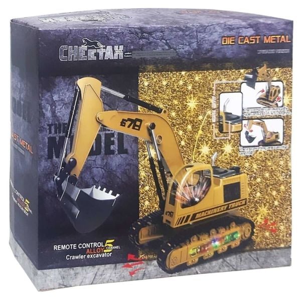 Uzaktan Kumandalı Sesli Işıklı Oyuncak İş Makinesi Paletli Metal Kepçe 8070E