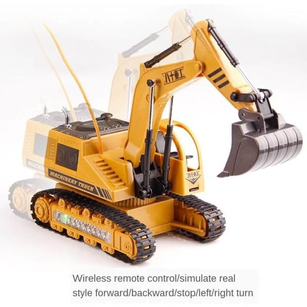 Uzaktan Kumandalı Sesli Işıklı Oyuncak İş Makinesi Paletli Metal Kepçe 8070E
