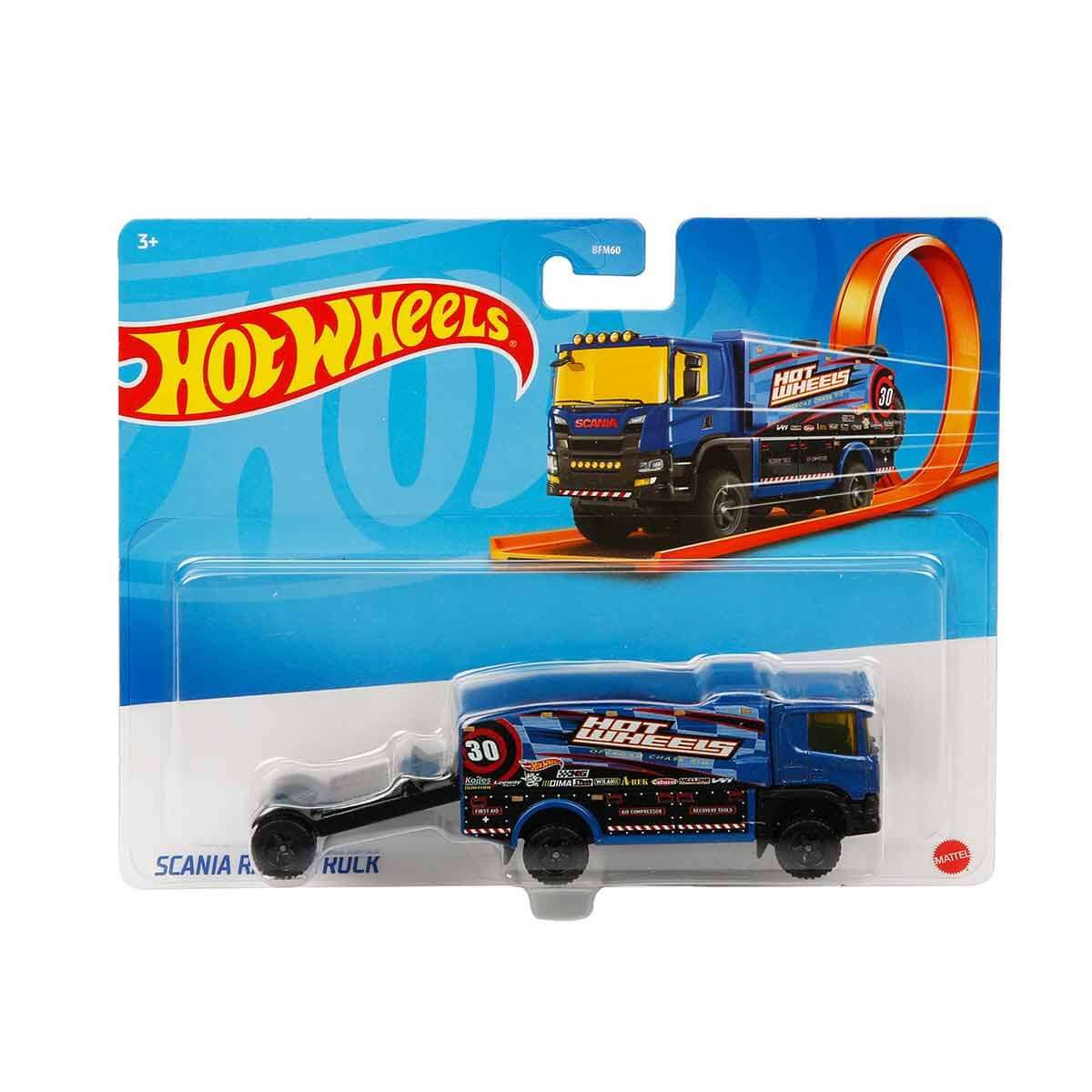 Hot Wheels Kamyonlar Serisi BFM60 Oyuncak Kamyonlar Scania Rally Truck Mavi