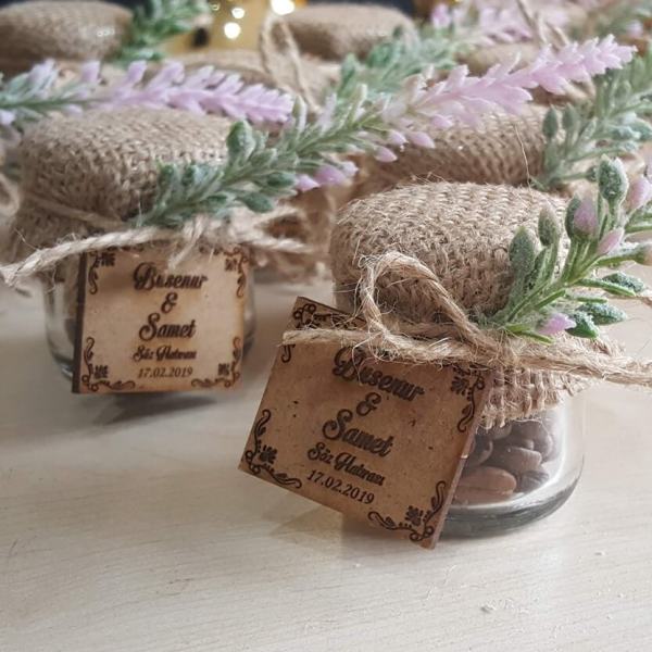 Nikah Şekeri Hediyeliği Mini Kavanoz Nks-14