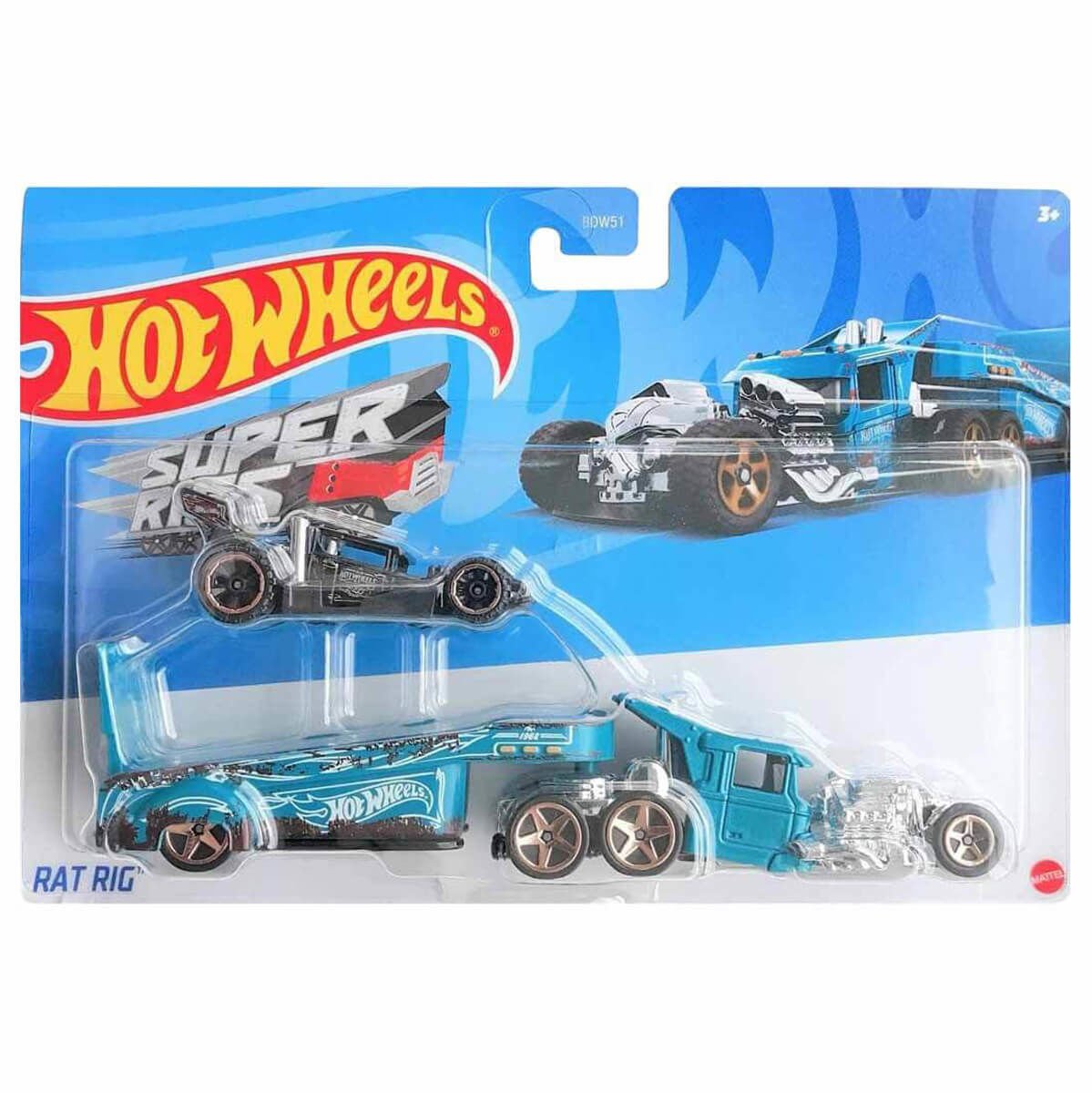 Hot Wheels Taşıyıcı Tırlar BDW51 Oyuncak Tırlar Rat Rig Mavi