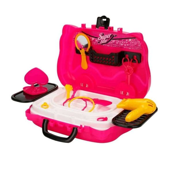 Tekerlekli 18 Parça Oyuncak Güzellik Seti Valizi BP-563