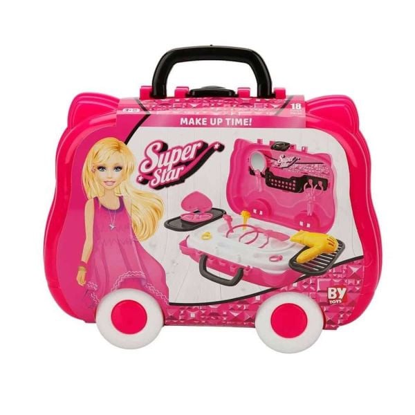Tekerlekli 18 Parça Oyuncak Güzellik Seti Valizi BP-563