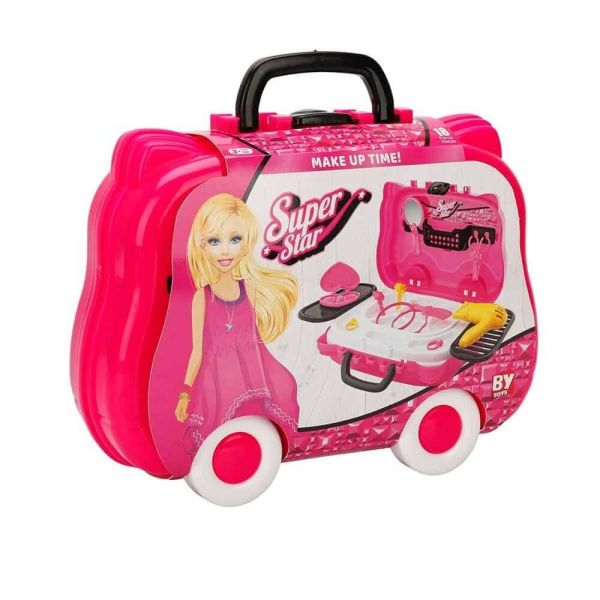 Tekerlekli 18 Parça Oyuncak Güzellik Seti Valizi BP-563