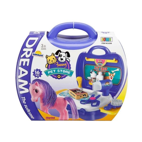 Taşıma Çantalı 16 Parça Oyuncak Veteriner Oyun Seti SNM-8314B
