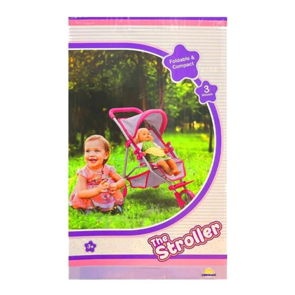 3 Tekerlekli Gri Tenteli Oyuncak Metal Puset SNM-9326C