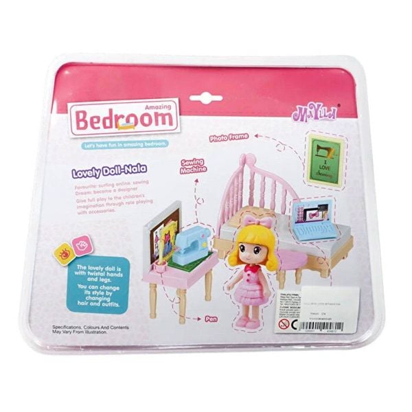 Oyuncak Bebek Nala'nın Ev Oyun ve Yatak Odası Seti MG-6303A-B