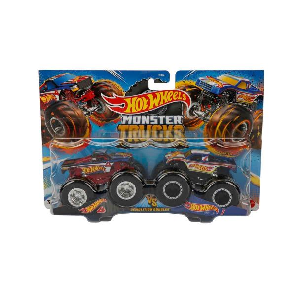 HOT WHEELS FYJ64 Monster Trucks 2'li 1:64 Ölçekli Model Oyuncak Arabalar Hot Wheels 4 ve Hot Wheels 1