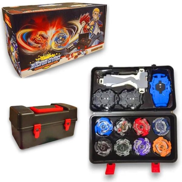 Tool Box Çantalı Oyuncak Beyblade Metal Topaç 8 li Set BB-888