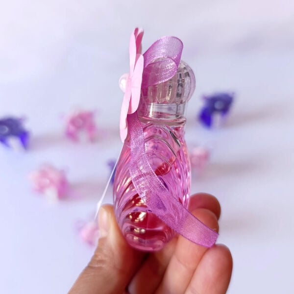 Nikah Şekeri Hediyeliği Renkli Kolonya Şişesi Nks-301B Ortanca Çiçekli 40cc Plastik İstiridye Şişe