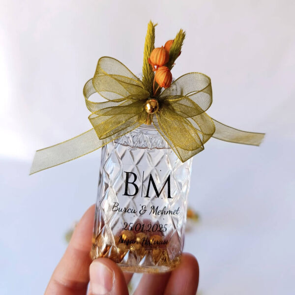 Nikah Şekeri Hediyeliği Kolonya Şişesi Nks-306 Baklava Desenli 50cc Plastik Şişe
