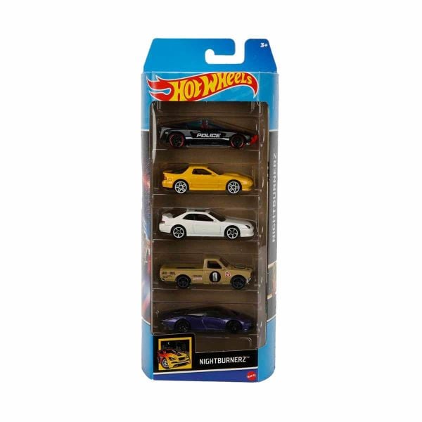 Hot Wheels 5'li Araba Seti HTW-01806 C - (Oyuncak Serisi Seçebilirsiniz) Night Burnerz Hfv93