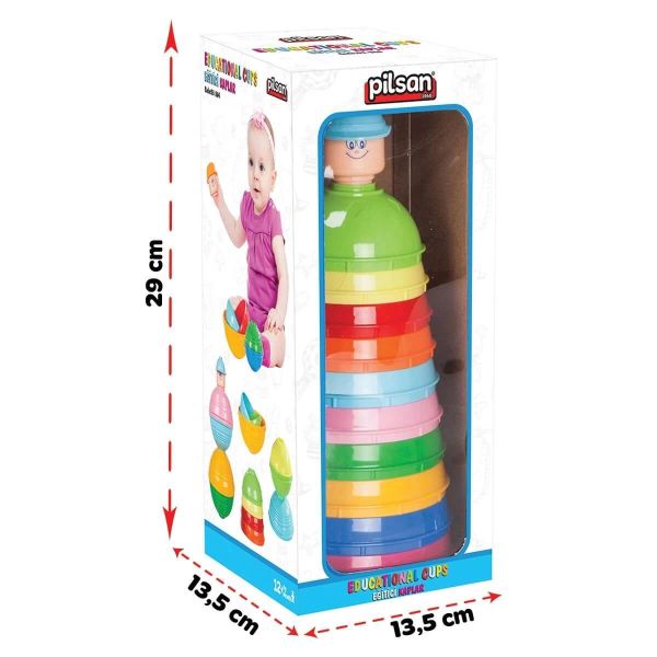 Eğitici Oyuncak Kaplar 10 Parça Renkli Kap Seti PL-03-264