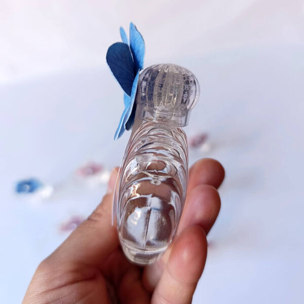 Nikah Şekeri Hediyeliği Kolonya Şişesi Nks-311 Ortanca Çiçekli 50cc İstiridye Cam Şişe