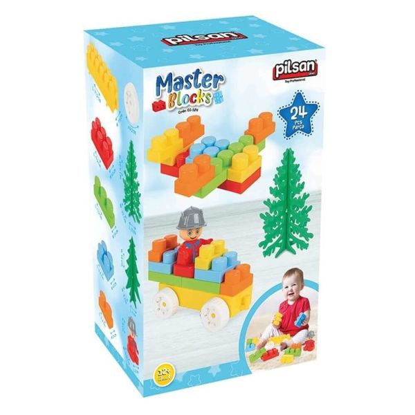 Aksesuarlı 24 Parça Master Bloklar Eğitici Oyuncak Seti PL-03-584