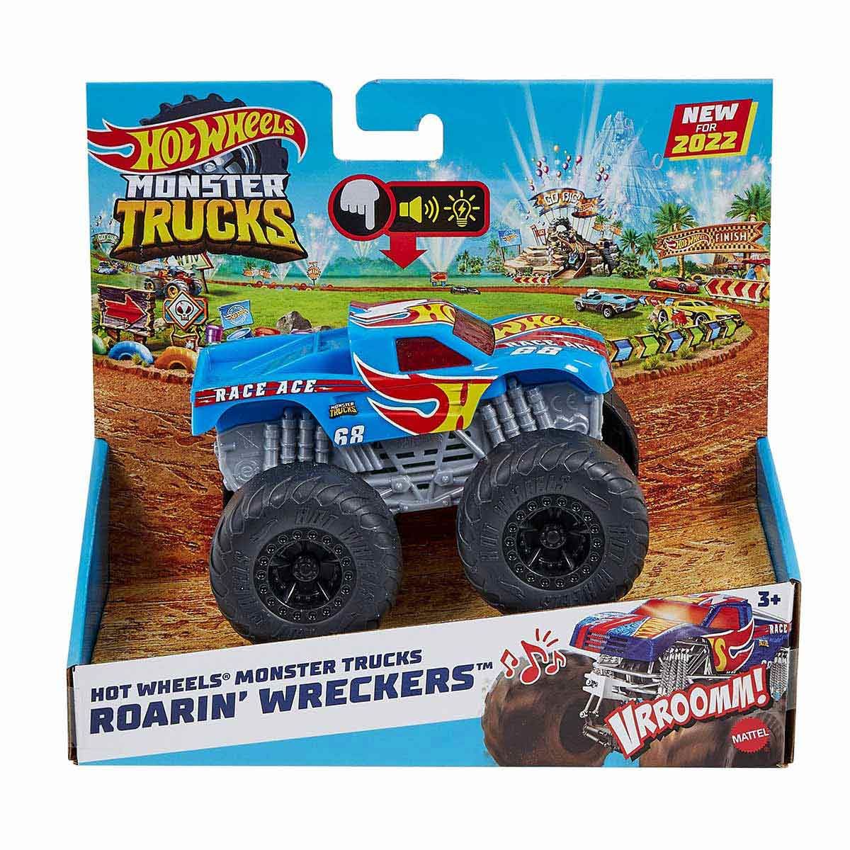 Hot Wheels Monster Trucks Kükreyen Arabalar Serisi HDX60 Race Ace-Mavi
