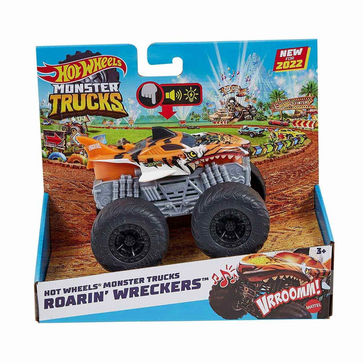 Hot Wheels Monster Trucks Kükreyen Arabalar Serisi HDX60 Tiger Shark-Turuncu