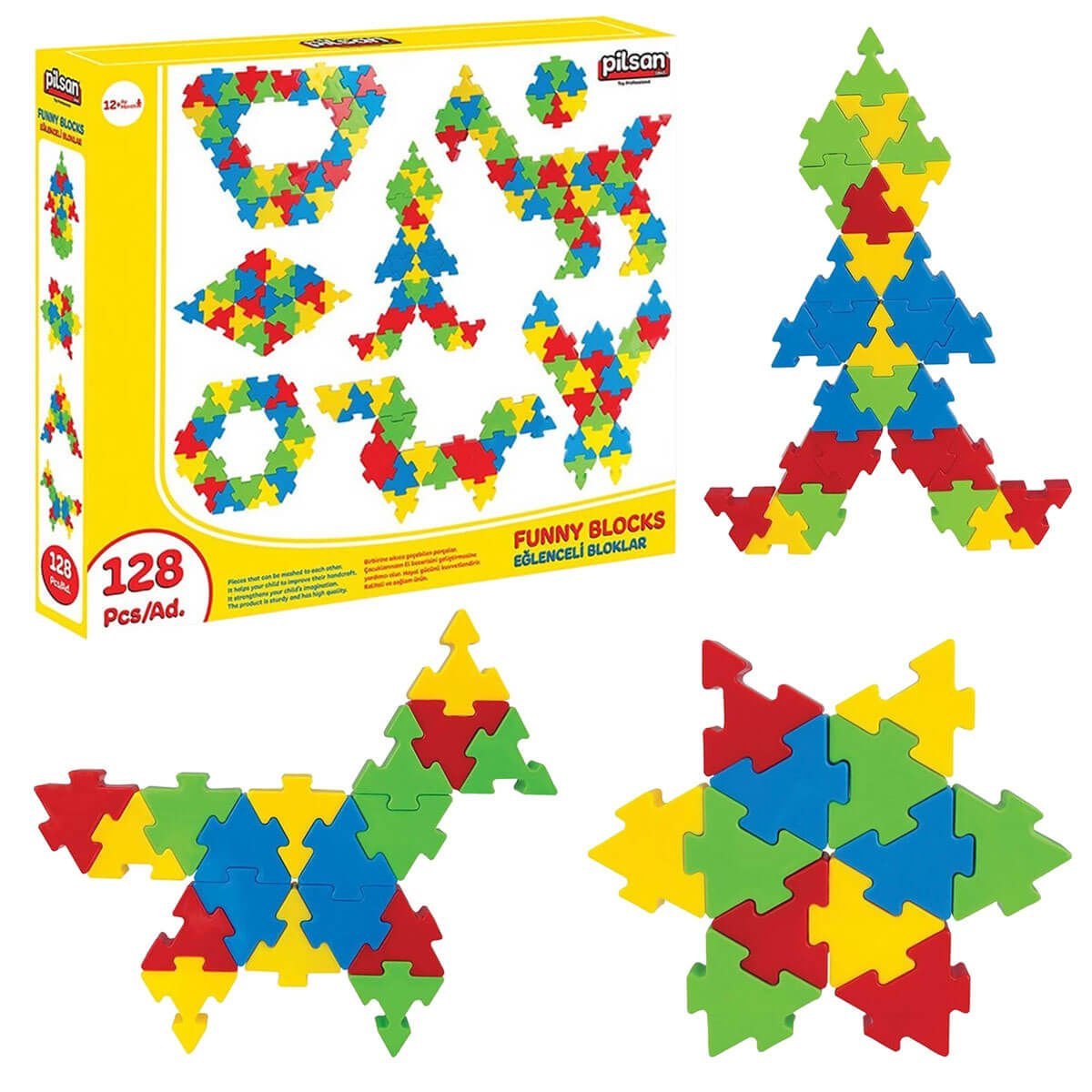 Eğlenceli Bloklar 128 Parça Eğitici Oyuncak Seti PL-03-298