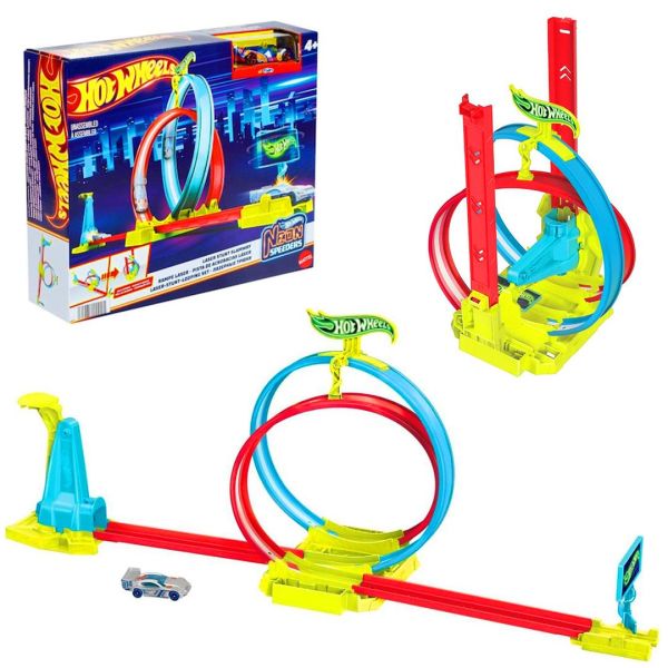 Hot Wheels Neon Yarışlar Çifte Çemberde Yarış Seti HPC05