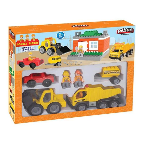 Double Blocks Kepçeli Dozer 57 Parça Eğitici Oyuncak Seti PL-03-614