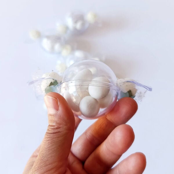 Nikah Şekeri Badem Şekerli Bayram Şekeri Şeklinde Yuvarlak Mika Kutu Nks-323