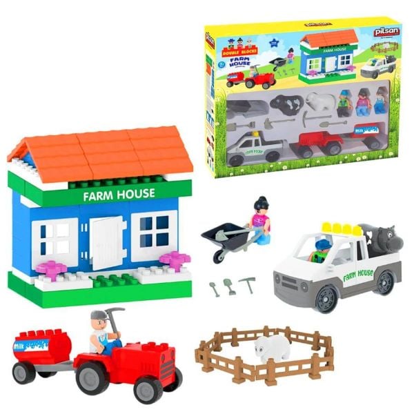 Double Blocks Çiftlik Oyunu 59 Parça Eğitici Oyuncak Seti PL-03-615