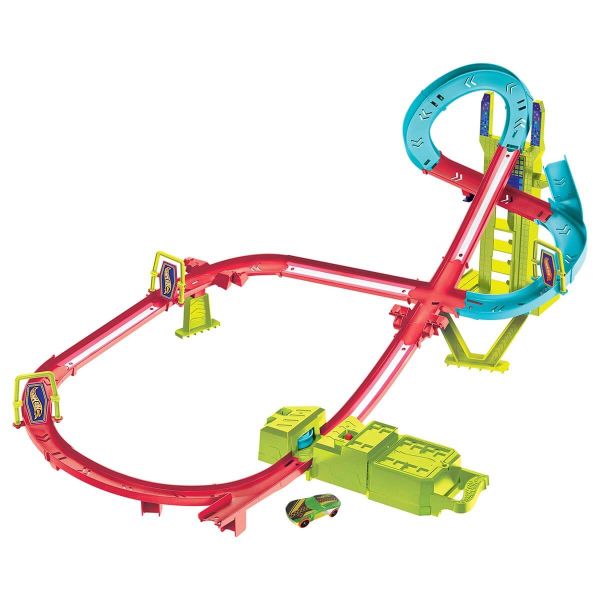 Hot Wheels Neon Yarışlar Çoklu Yarış Heyecanı Pist Seti HPC07 Oyuncak Seti