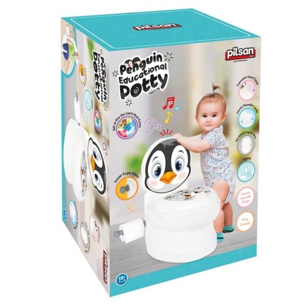 Penguen Klozet Sesli ve Işıklı Tuvalet Eğitimi Oyuncak Seti PL-07-565