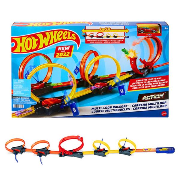 Hot Wheels Çok Çemberli Yarış HDR83 Yarış Pisti ve Fırlatma Rampaları