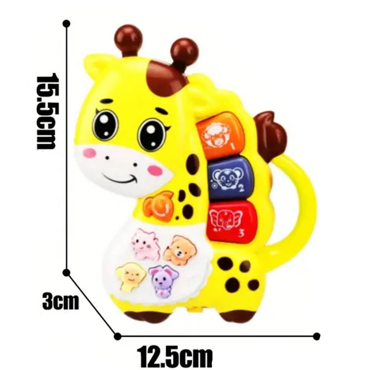 Oyuncak Işıklı ve Sesli Müzikli Zürafa Bebek Piyanosu Sarı VR-855-69A