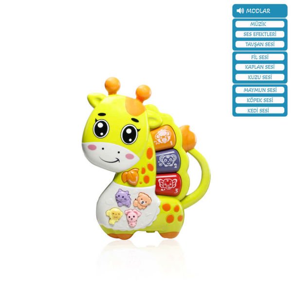 Oyuncak Işıklı ve Sesli Müzikli Zürafa Bebek Piyanosu Yeşil VR-B855-69A