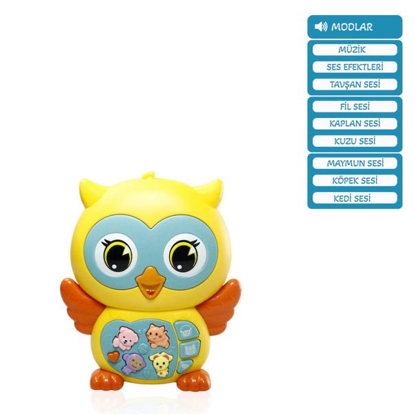 Oyuncak Işıklı ve Sesli Müzikli Baykuş Bebek Piyanosu Sarı VR-855-102A
