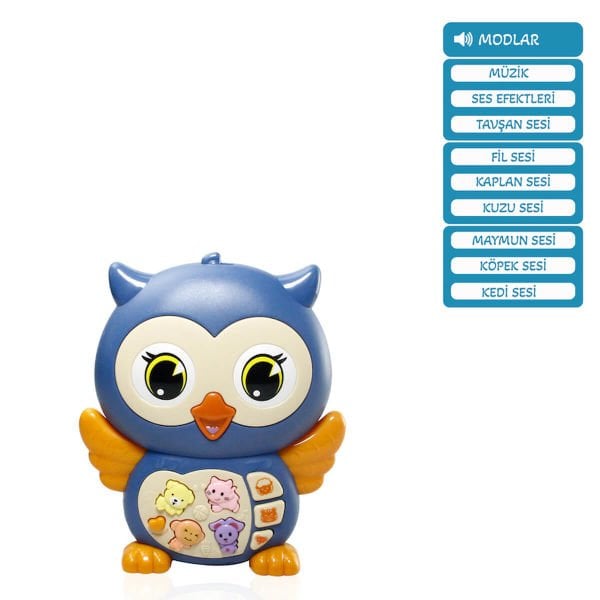 Oyuncak Işıklı ve Sesli Müzikli Baykuş Bebek Piyanosu Mor VR-B855-102A