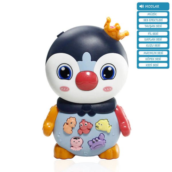Oyuncak Işıklı ve Sesli Müzikli Penguen Bebek Piyanosu Siyah VR-855-136A