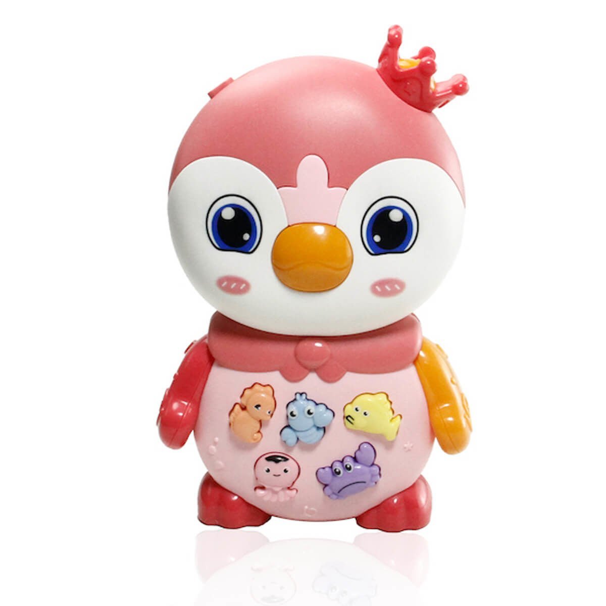 Oyuncak Işıklı ve Sesli Müzikli Penguen Bebek Piyanosu Pembe VR-B855-136A