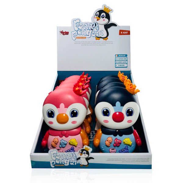 Oyuncak Işıklı ve Sesli Müzikli Penguen Bebek Piyanosu Pembe VR-B855-136A