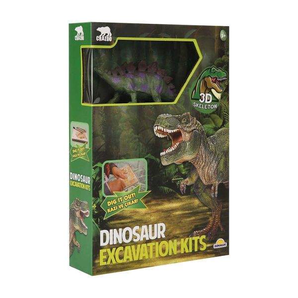 Crazoo Figürlü 3D Kazı Seti Dinozor Stegosaurus SNM-504B