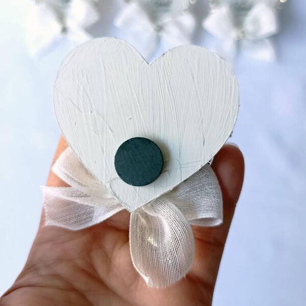 Nikah Şekeri Magneti Nks-327A Arkası Boyalı Kristal Taş Döşeme Şeffaf Pleksi Kalp Magnet